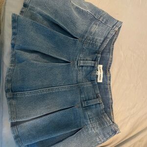 shorts inside Jean skirt